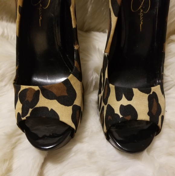 Jessica Simpson Cheetah Peep-Toe Pumps - Picture 2 of 4